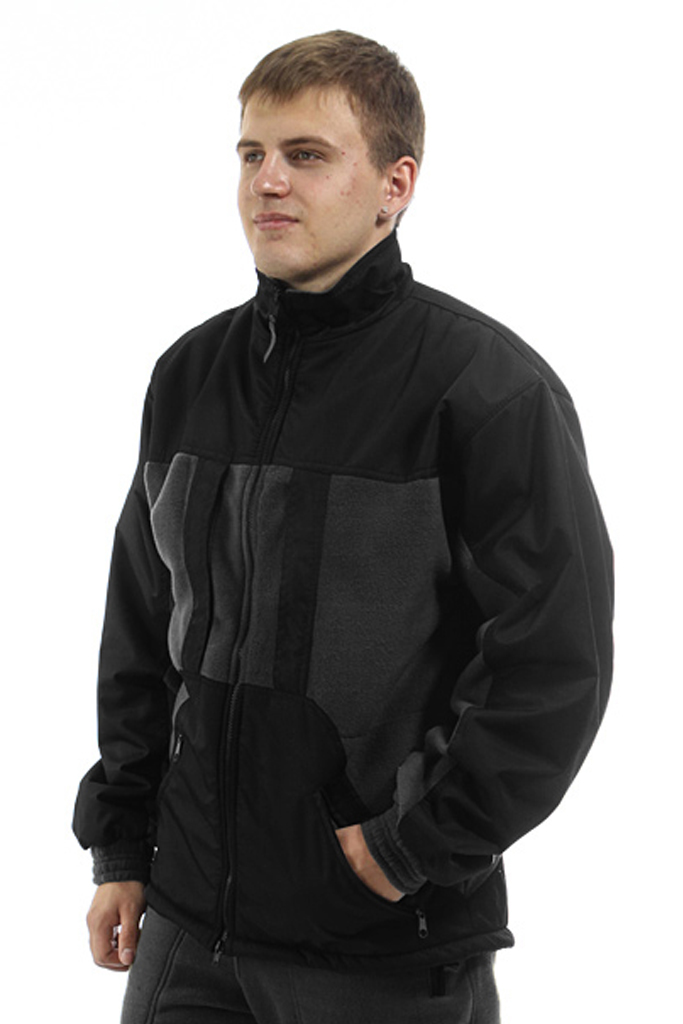 Куртка "Сопка" (чёрная, флис) оптом и в розницу