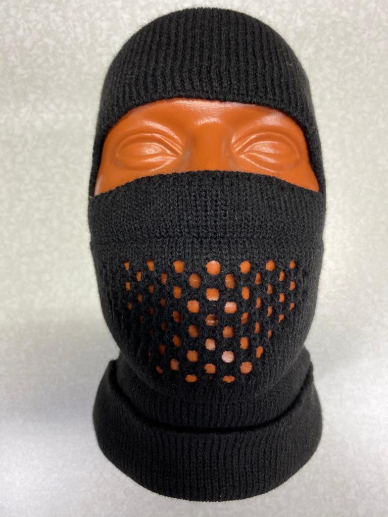 Шапка-маска "орнамент" (чёрная) оптом и в розницу